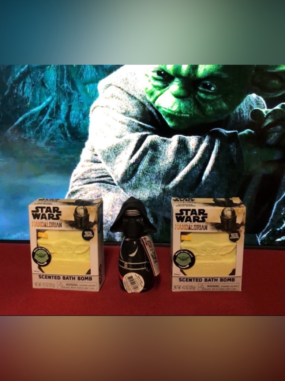 Disney STAR WARS 3-Pc Bath Lot Mandalorian Grogu Bath Bombs; Kylo Ren Body Wash